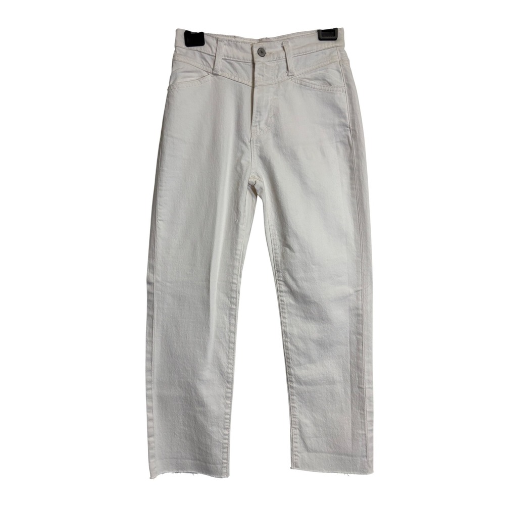 Lucky Brand Women's White High-Rise Wide Cropped Leg Jeans Size 00